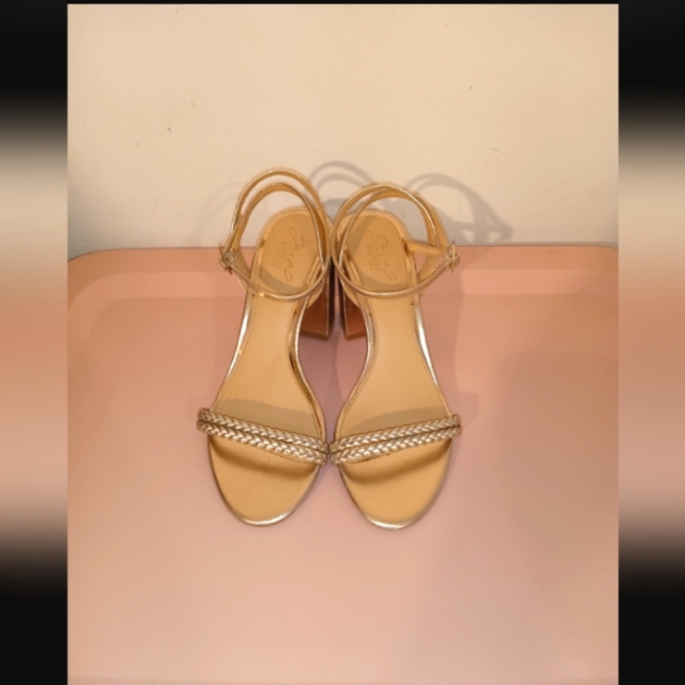 Strappy gold heels